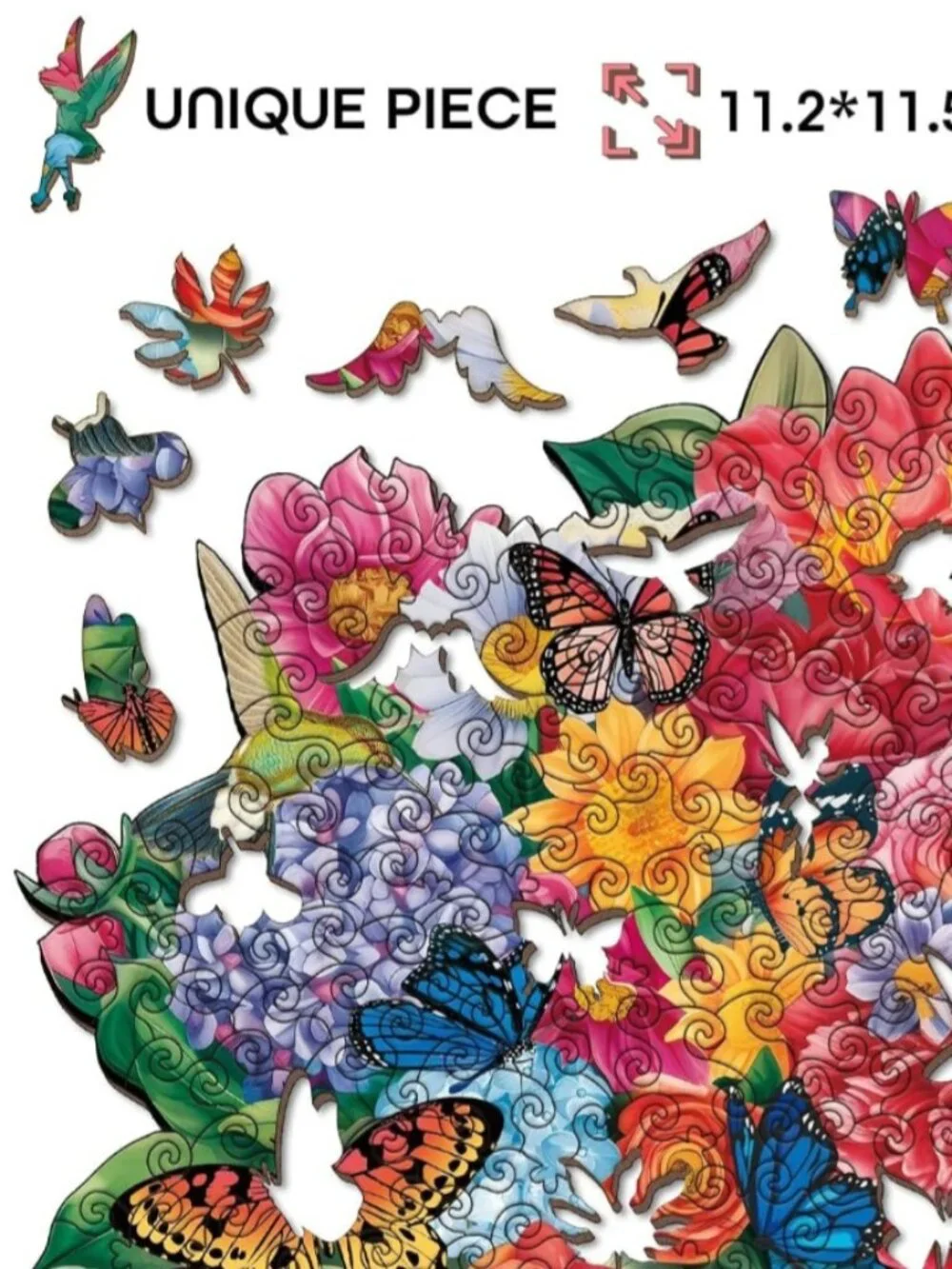 NWOT Unique Blooming Basket Wooden Puzzle 200+ Laser Cut Wooden Pieces